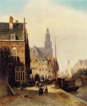 unknow artist European city landscape, street landsacpe, construction, frontstore, building and architecture. 301 oil painting picture